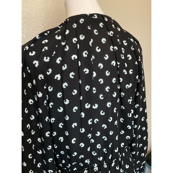 LOFT, Women’s, Dress, Long Sleeve, Elastic Waist, Black & Mint Green, Size: 6 - Picture 12 of 16